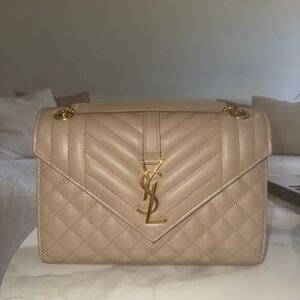 Yves Saint Laurent Nude Quilted Shoulder Bag